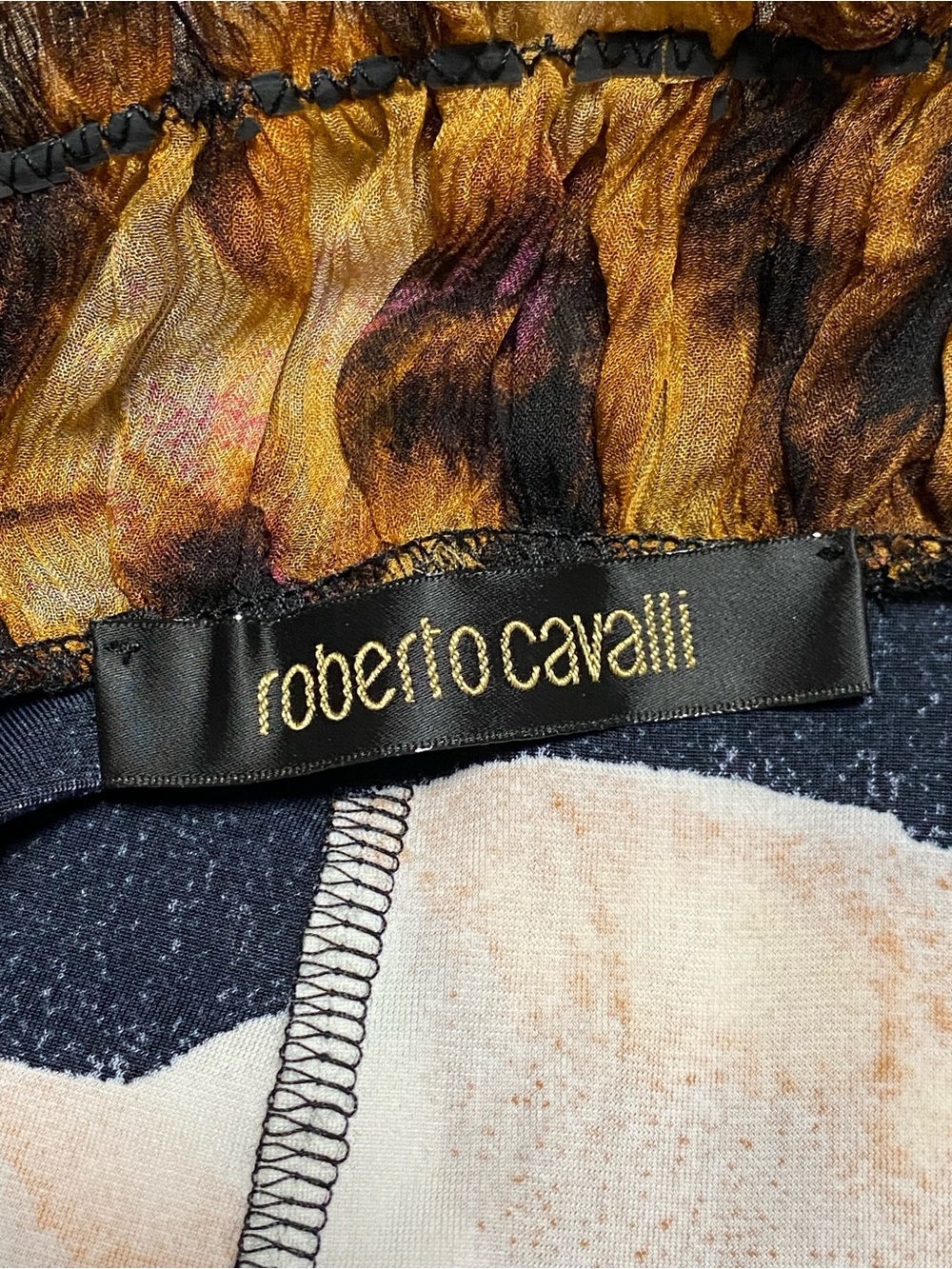 Roberto Cavalli Dress Women Size 6/42/Small Black Floral Midi Dress Vintage Y2K - Picture 11 of 16